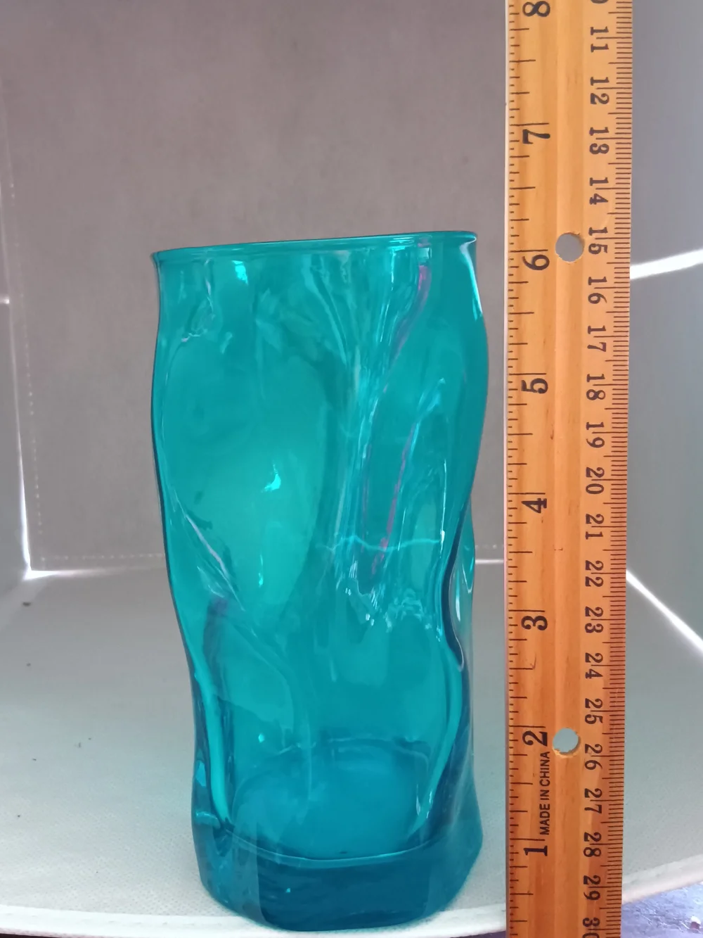 Colorful Crinkled Glass Tumbler Set - Teal and Fuchsia